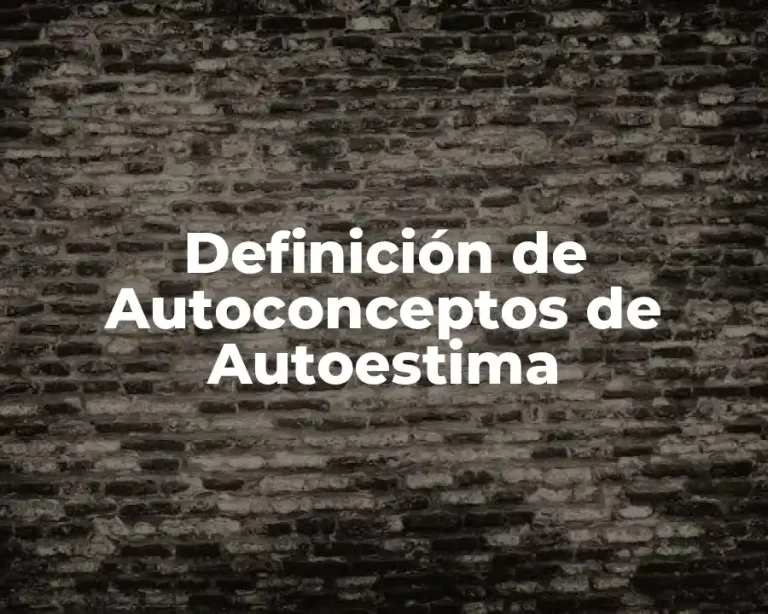 Definición de Autoconceptos de Autoestima