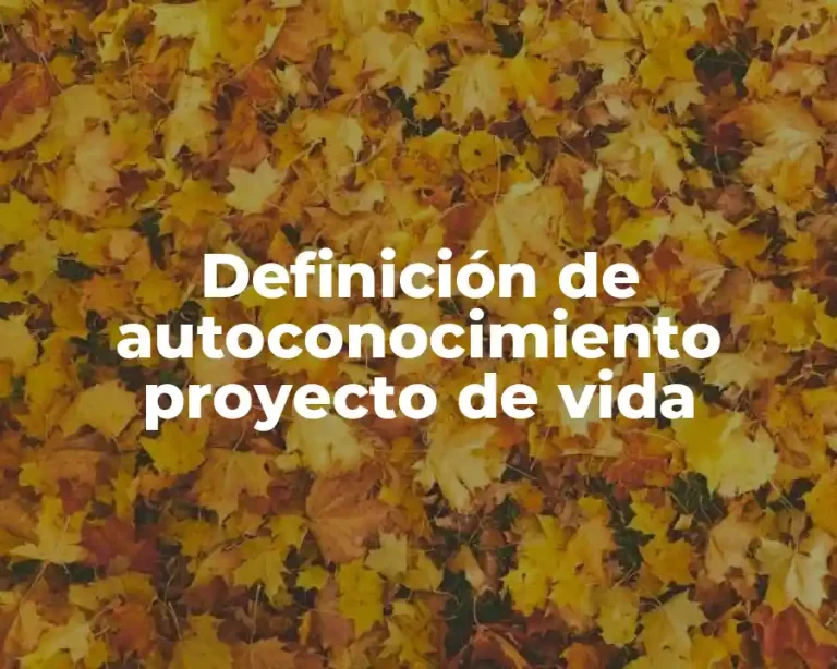 Definición de autoconocimiento proyecto de vida