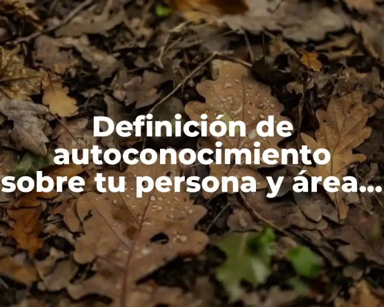 Definición de autoconocimiento sobre tu persona y área vocacional