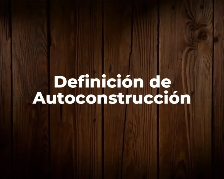 Definición de Autoconstrucción
