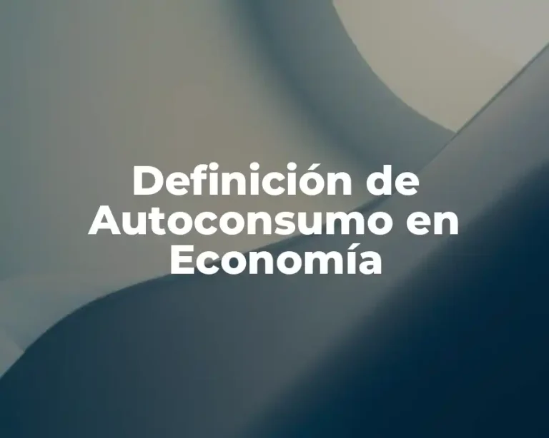 Definición de Autoconsumo en Economía