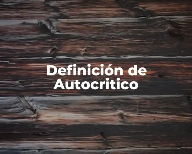 Definición de Autocritico