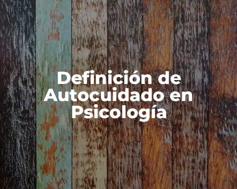 Definición de Autocuidado en Psicología