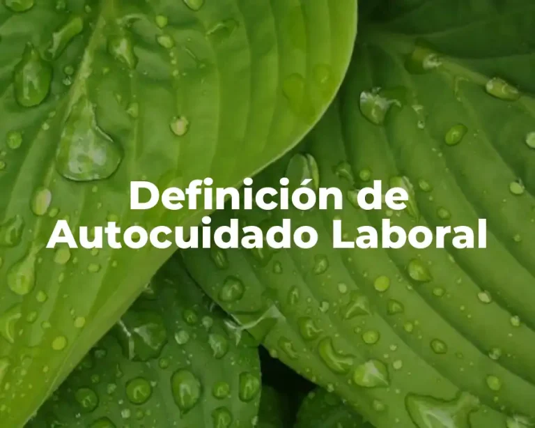 Definición de Autocuidado Laboral