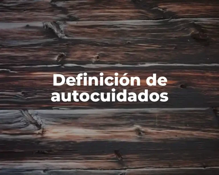 Definición de autocuidados