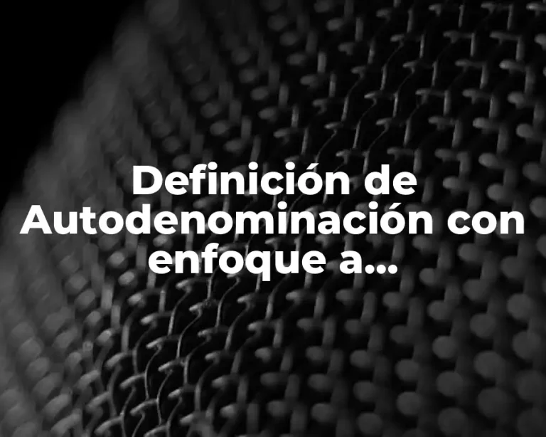 Definición de Autodenominación con enfoque a determinación