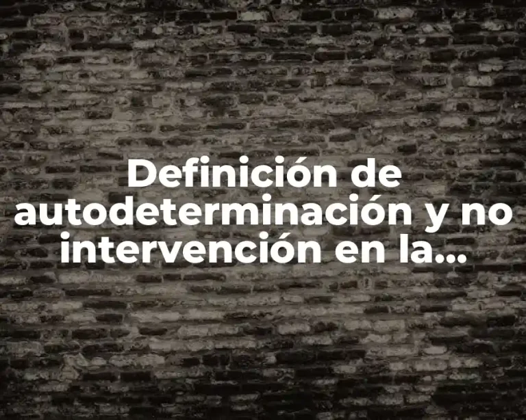 Definición de autodeterminación y no intervención en la actualidad