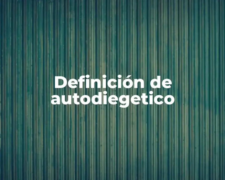 Definición de autodiegetico