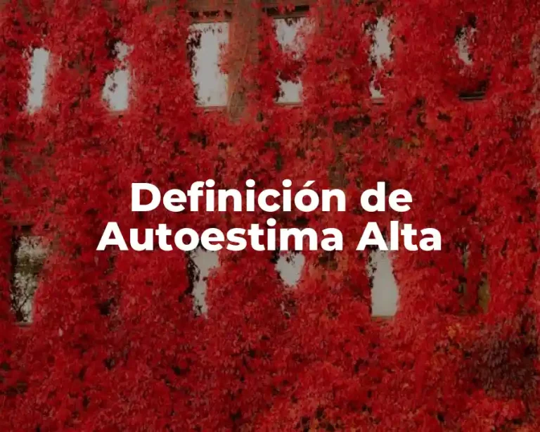 Definición de Autoestima Alta