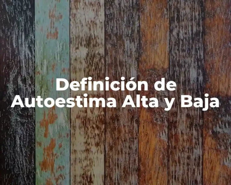 Definición de Autoestima Alta y Baja