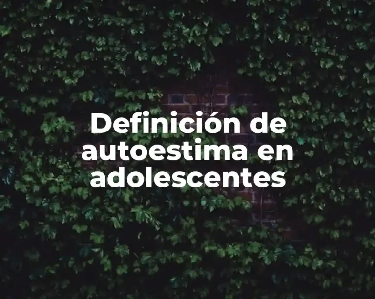Definición de autoestima en adolescentes