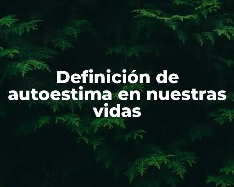 Definición de autoestima en nuestras vidas
