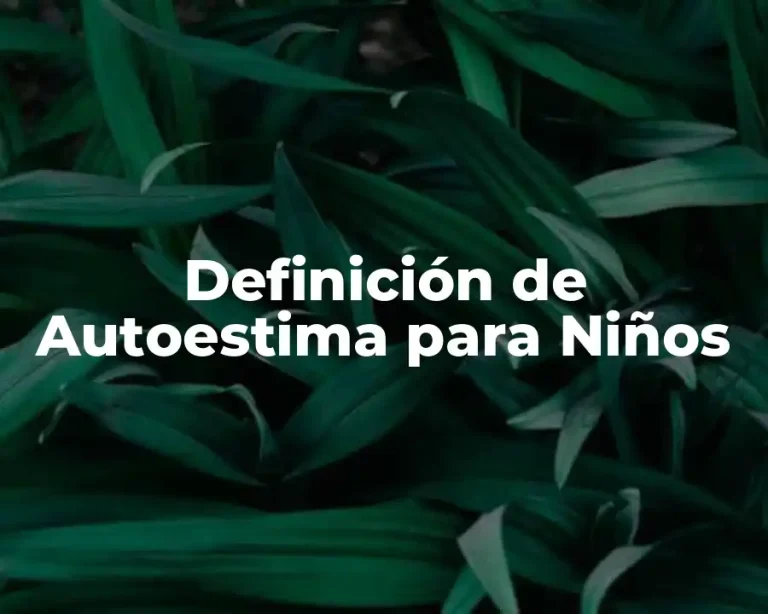 Definición de Autoestima para Niños
