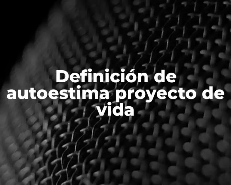 Definición de autoestima proyecto de vida