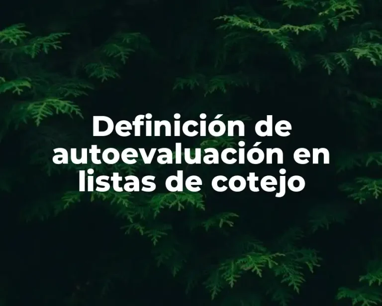 Definición de autoevaluación en listas de cotejo