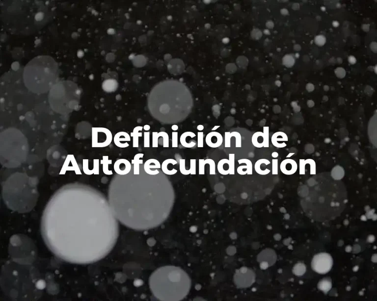 Definición de Autofecundación
