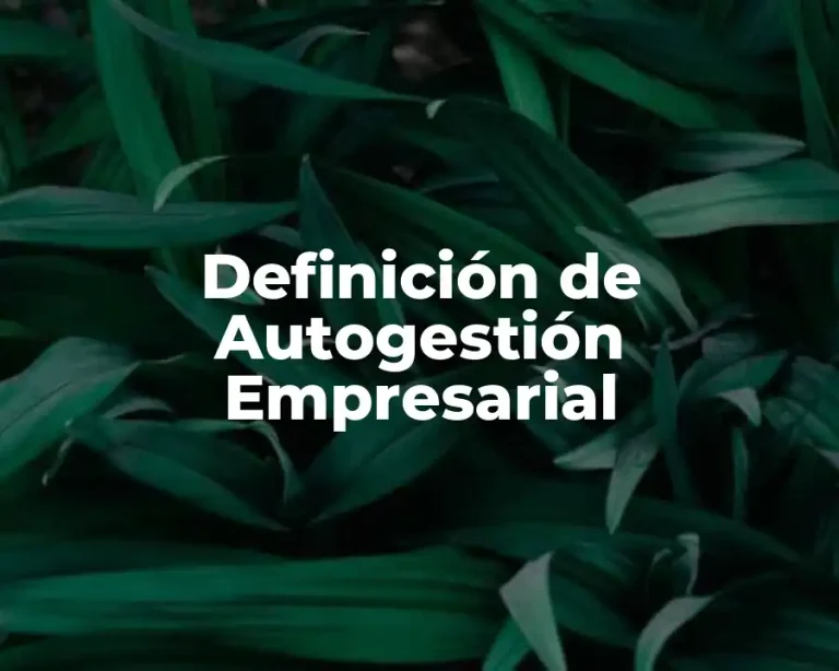 Definición de Autogestión Empresarial