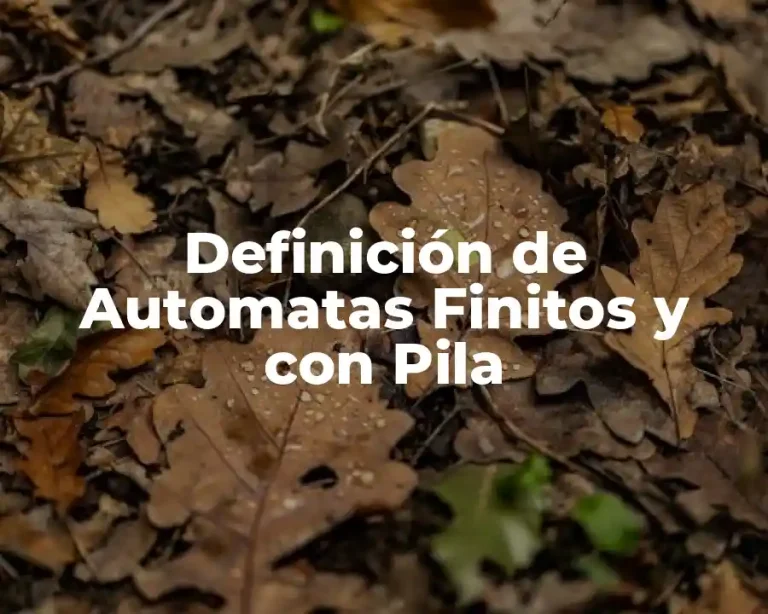 Definición de Automatas Finitos y con Pila