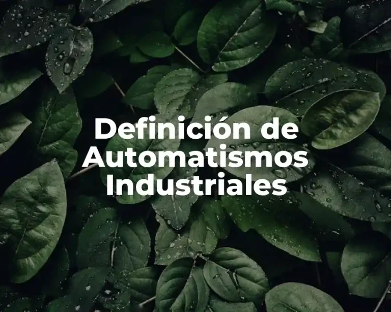 Definición de Automatismos Industriales
