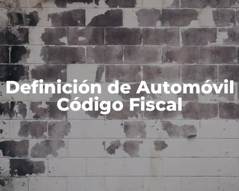 Definición de Automóvil Código Fiscal