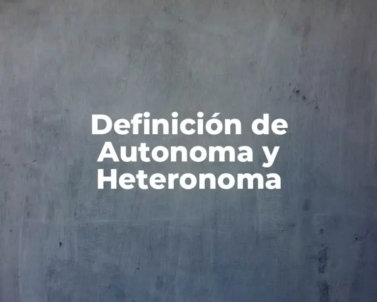 Definición de Autonoma y Heteronoma