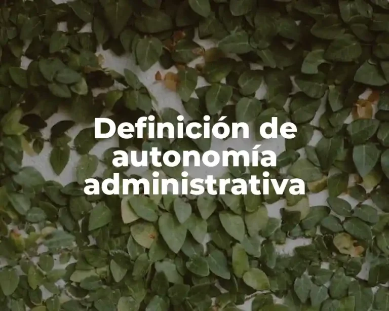 Definición de autonomía administrativa