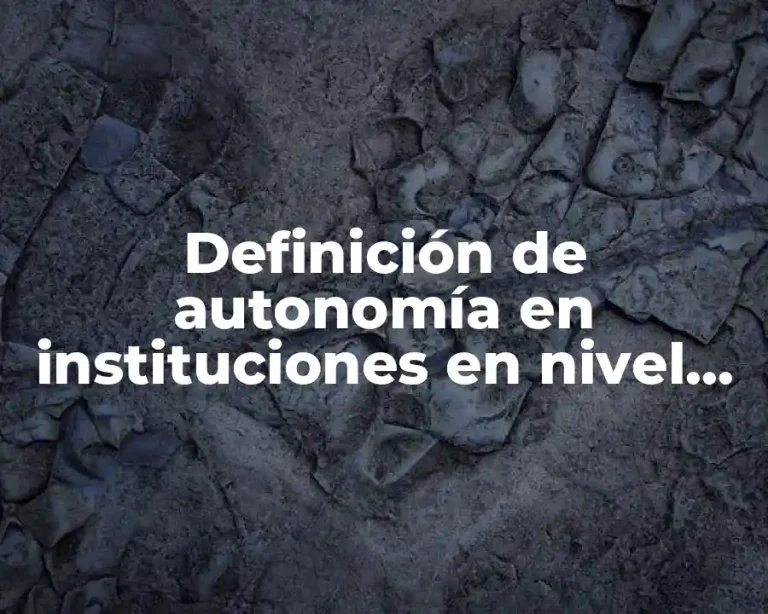 Definición de autonomía en instituciones en nivel superior