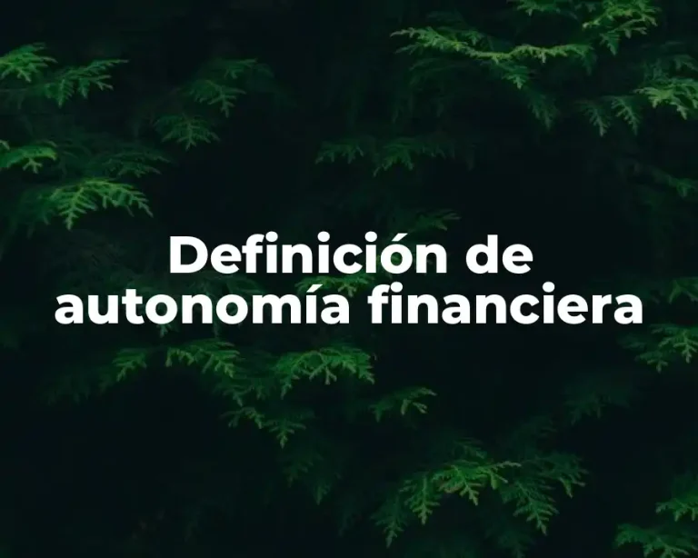 Definición de autonomía financiera