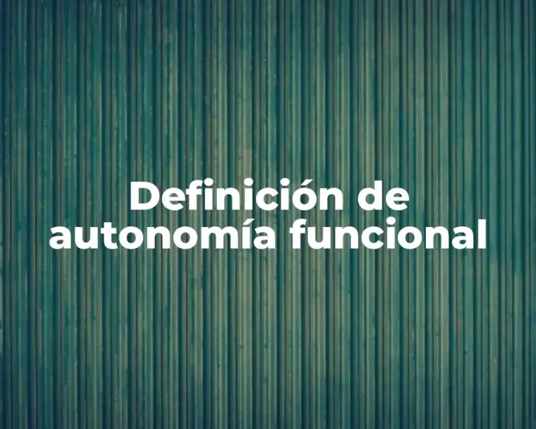 Definición de autonomía funcional