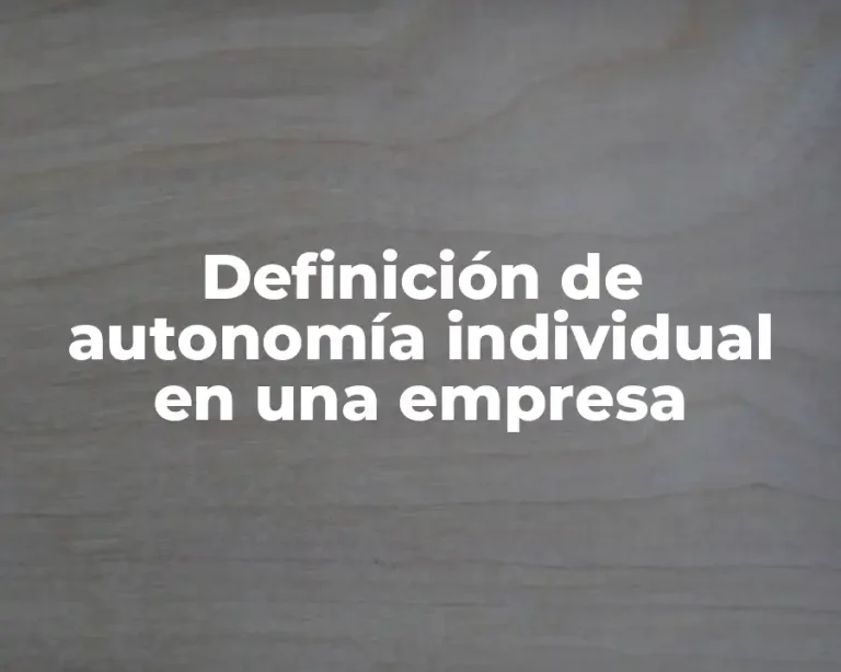 Definición de autonomía individual en una empresa