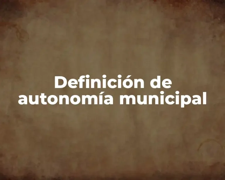 Definición de autonomía municipal