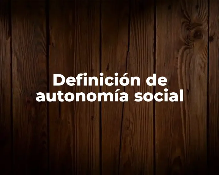 Definición de autonomía social