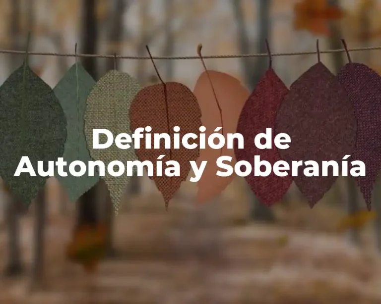 Definición de Autonomía y Soberanía