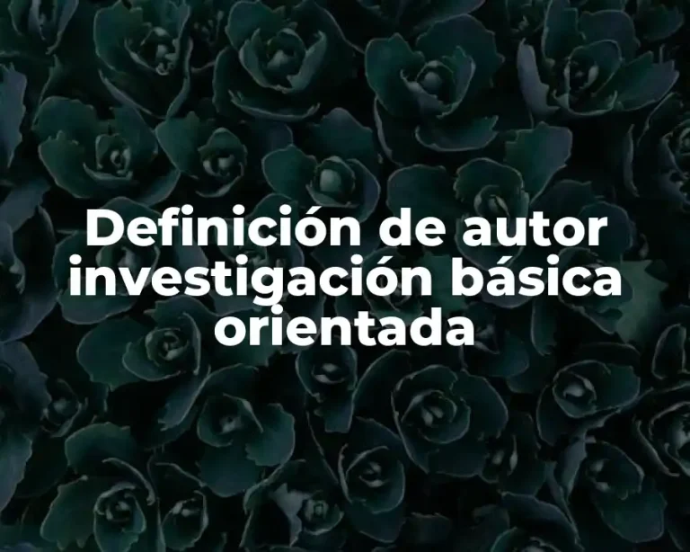 Definición de autor investigación básica orientada