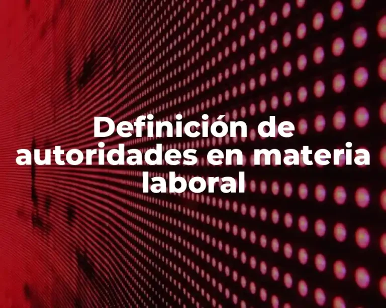 Definición de autoridades en materia laboral