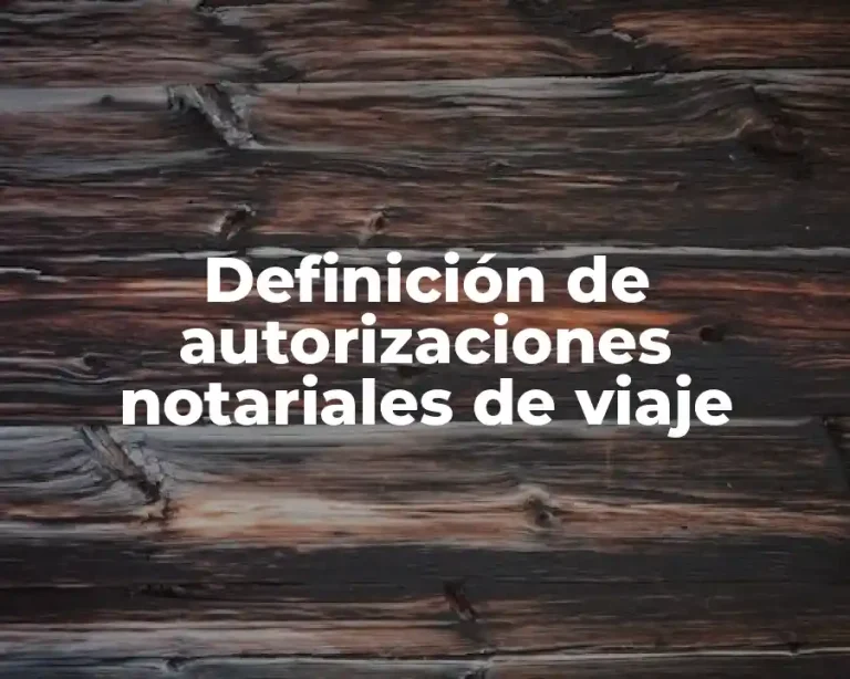 Definición de autorizaciones notariales de viaje