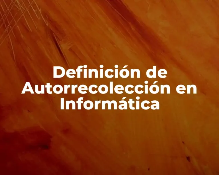 Definición de Autorrecolección en Informática