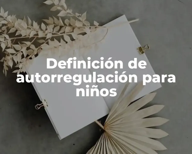 Definición de autorregulación para niños