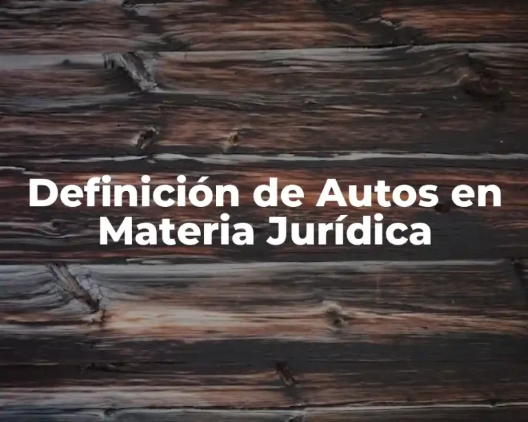 Definición de Autos en Materia Jurídica
