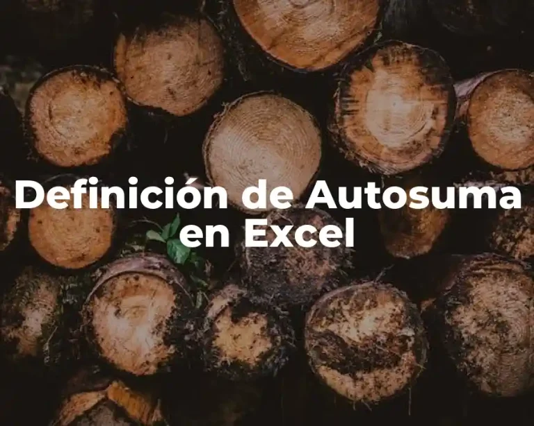 Definición de Autosuma en Excel