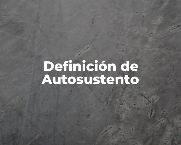 Definición de Autosustento