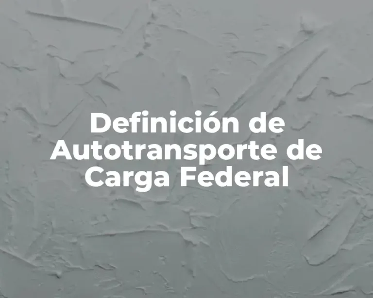 Definición de Autotransporte de Carga Federal