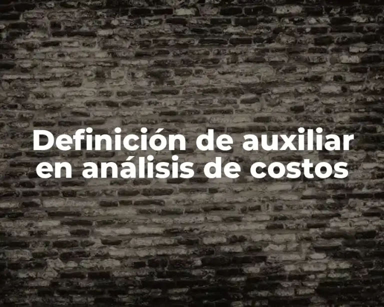 Definición de auxiliar en análisis de costos