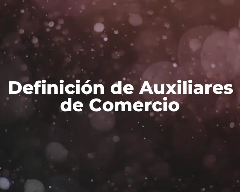 Definición de Auxiliares de Comercio