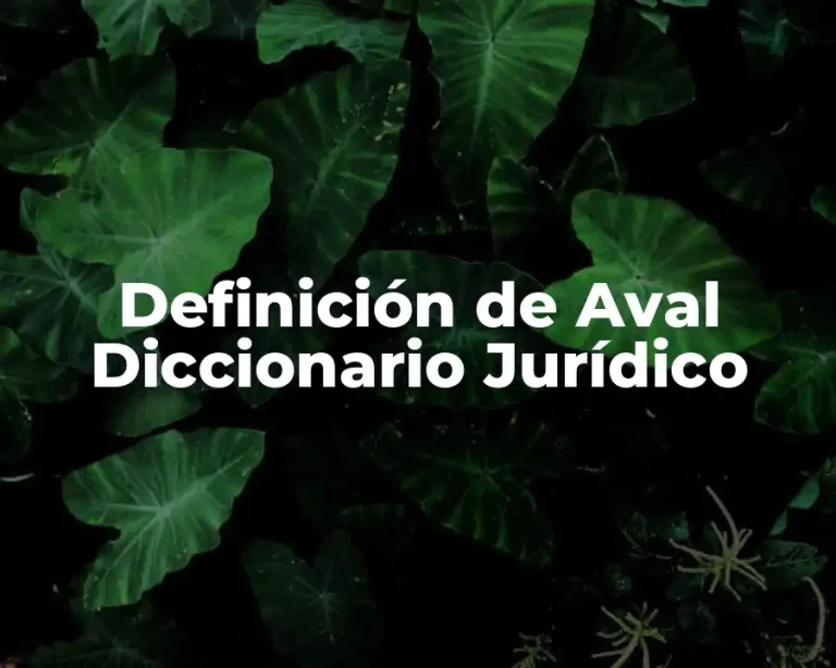 Definición de Aval Diccionario Jurídico