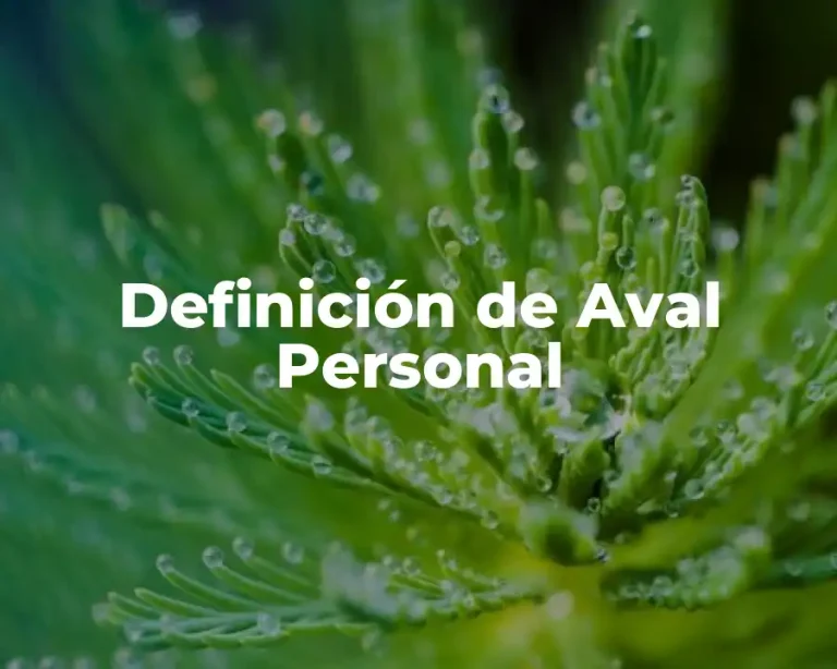 Definición de Aval Personal