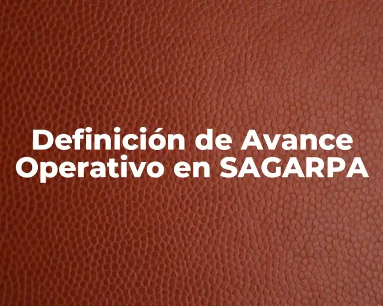 Definición de Avance Operativo en SAGARPA