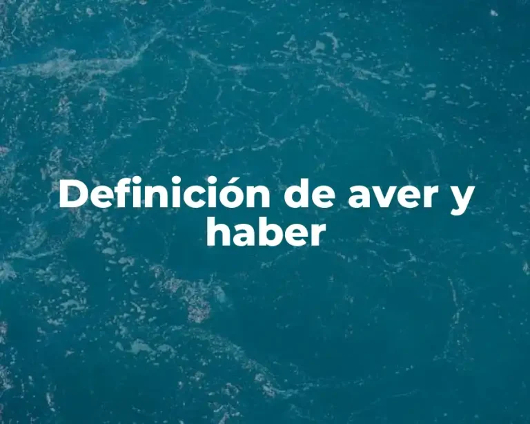 Definición de aver y haber