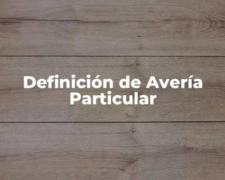 Definición de Avería Particular