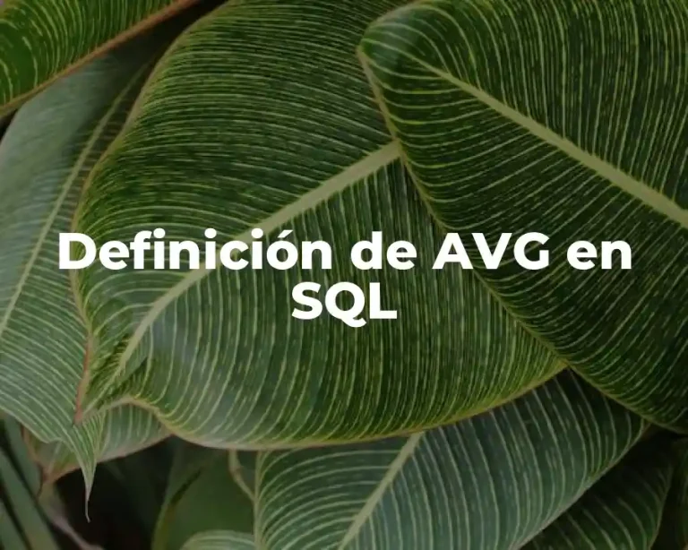 Definición de AVG en SQL